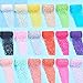 BENECREAT 18 Yards Lace Fabric Stretch Elastic 1.57 inches Wide Trim Lace for Headbands Garters Wedding Bouquet Making - 18 Colors 1 Yard Each