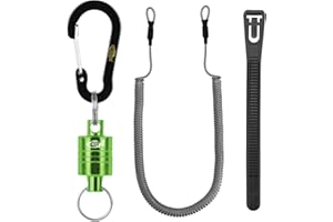 SF Strongest Magnetic Net Release Magnetic Keychain Fly Fishing Net Retractor Magnet Clip Holder Retractor with Retractable Coiled Lanyard Carabiner