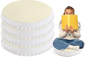 Kishome Round Floor Pillow for Kids, Circle Floor Pillows Set of 4 Big Floor Pillows for Children Classroom 15 Inch, Large Cute Seat Cushion Reading Nook Preschool Playroom Nursery Canopy