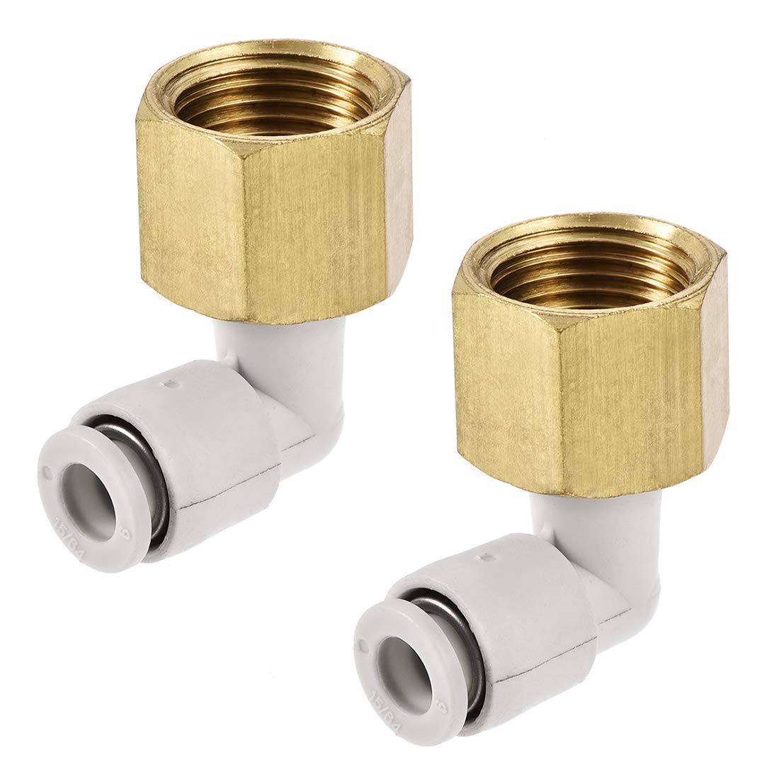 sourcing map Pneumatic Push to Connect Tube Fittings Elbow 6mm Tube OD x 3/8PT Female 2Pcs
