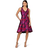 Adrianna Papell Womens Floral Jacquard High-Low Dress