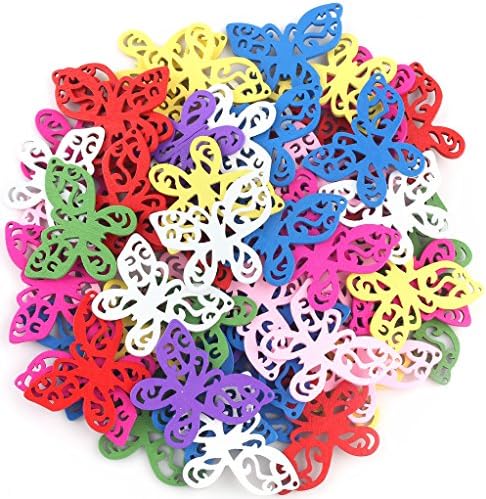 Crystallove 50pcs Butterfly Shape Buttons for Handmade Scrapbooking Craft