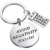 AKTAP Funny Mathematics Gift Avoid Negativity Math Keychain Math Lovers Jewelry Gift for Mathematician Math Student Graduation Gift (Math AVOID Keychain)