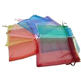 ZXUY Wedding Party Favor Satin Drawstring Organza Bags Pouch (100Pcs,Random Color)