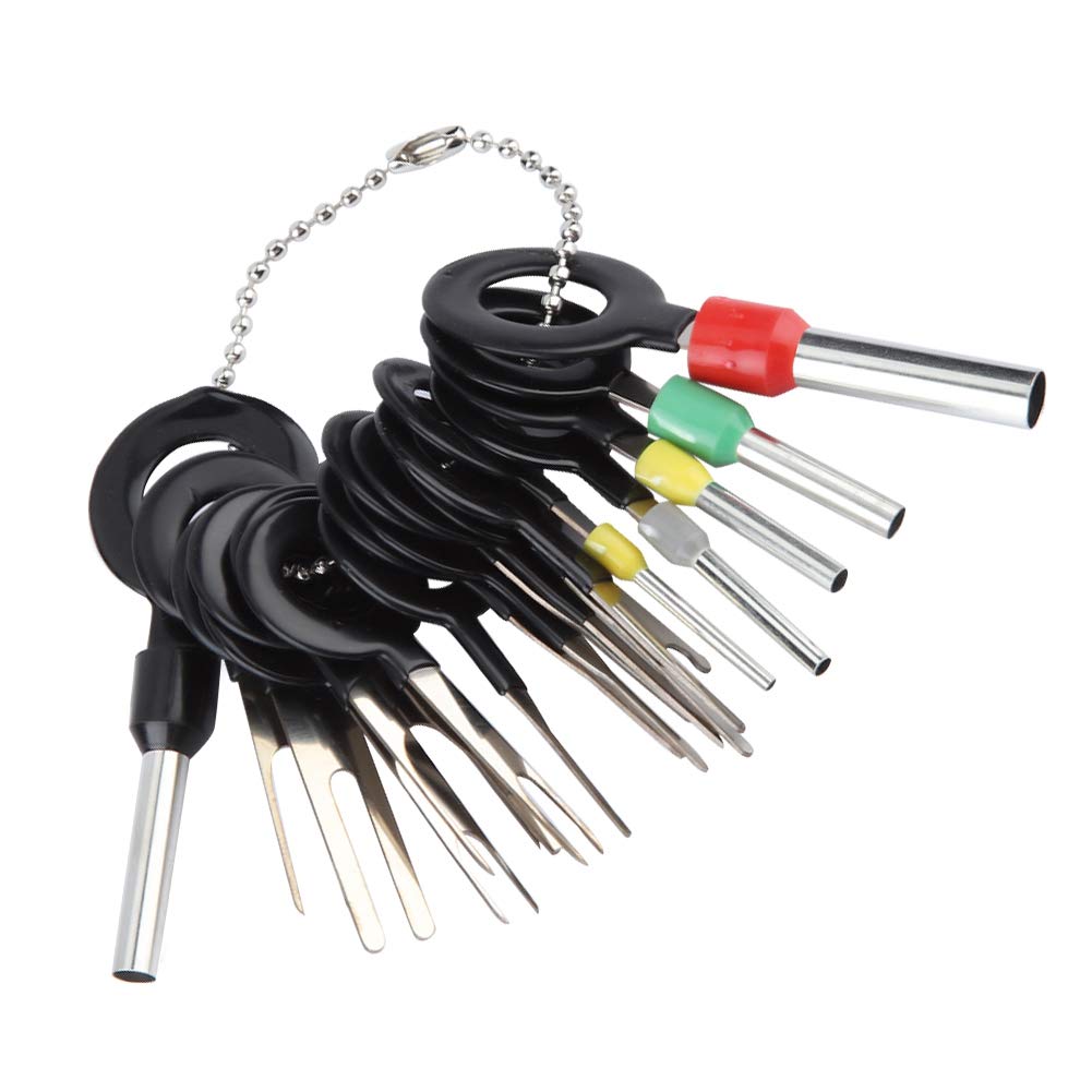 Auto Terminals Removal Tool Set, 18 Pieces Terminal Ejector Kit, Car Terminal Removal Tool Elecwiring Crimp Connector Pin Extractor Kit for Automotive Repair