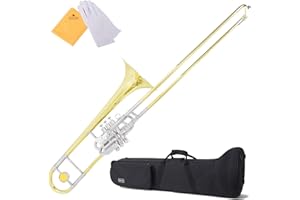 MENDINI BY CECILIO Mendini MTB-43 Intermediate B Flat Tenor Valve/Slide Combo Trombone with Monel Valves aka"Super-Bone"