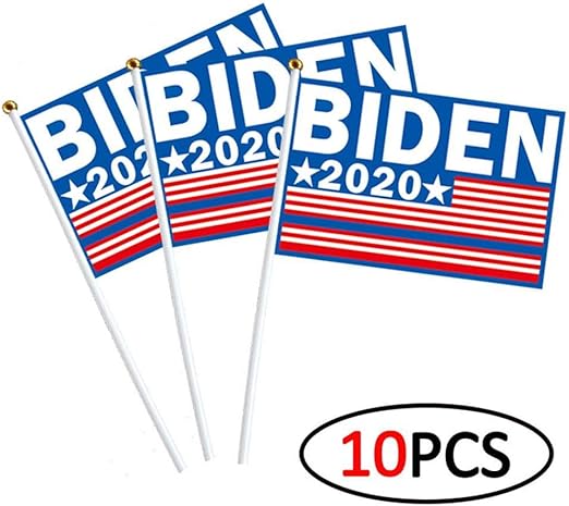 Amazon Com Biden 2020 Flag Kit 10pcs Set 5 51 8 27in Biden Flag Pole Flag Us President Election Flag Kit President Flag Support For Biden Flagpole Hand Held Flags Set Kitchen Dining