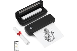 Jomifin Portable Printer for Travel, Inkless Thermal Print with 3 Rolls Paper, Bluethooth & USB Connect, Compatible with iOS, Android, MAC, Windows, Support for 8.5x11 US Letter (Black)