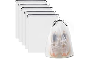 Waterproof Travel Drawstring Shoe Bags, Clear Shoe Storage Bags for Luggage Packing, Dustproof Organizer for Sneakers Heels F