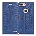 iPhone 8 Plus Case,iPhone 7 Plus Case, WWW [Crocodile Pattern] RFID-Resisting Premium PU Leather Wallet Case Flip Phone Case Cover with Card Slots for iPhone 7 Plus/8 plus  Navy Blue