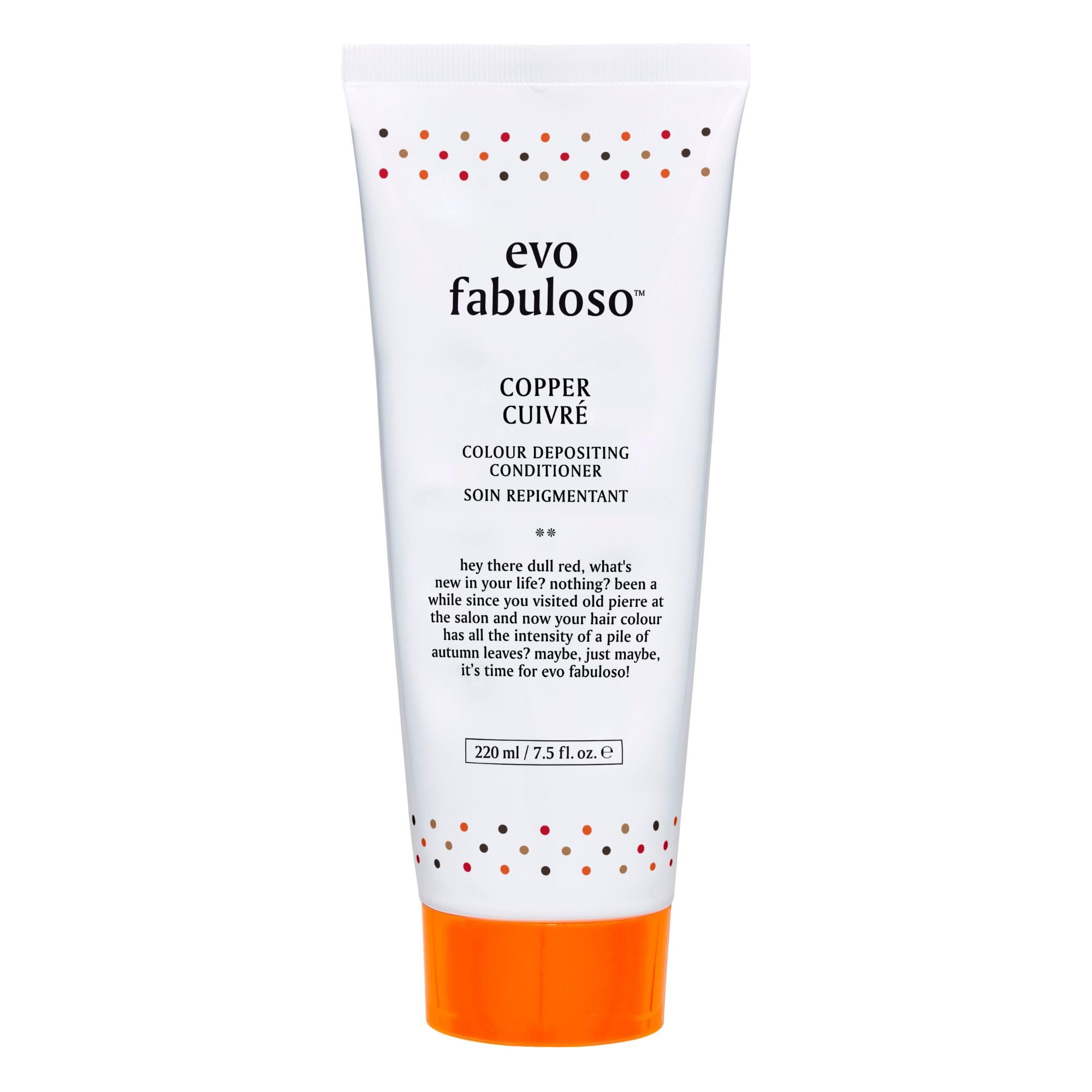 Evo Fabuloso Copper Colour Depositing Conditioner for Blonde to Medium Brown Hair with Copper Tone - Frizz Control, Refreshes Colour - 220 mL