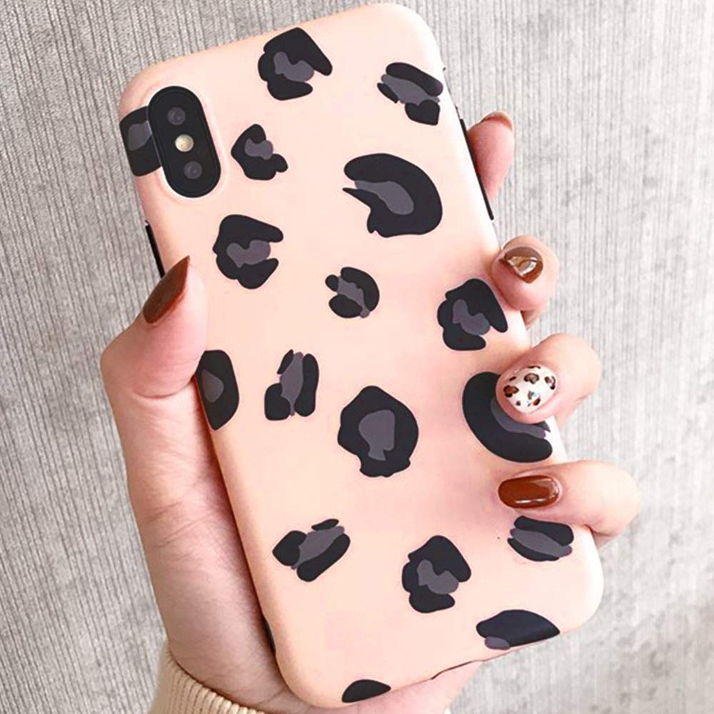 Iphone XR big leopard print dots pink grey black Ultra Slim Shockproof Protective