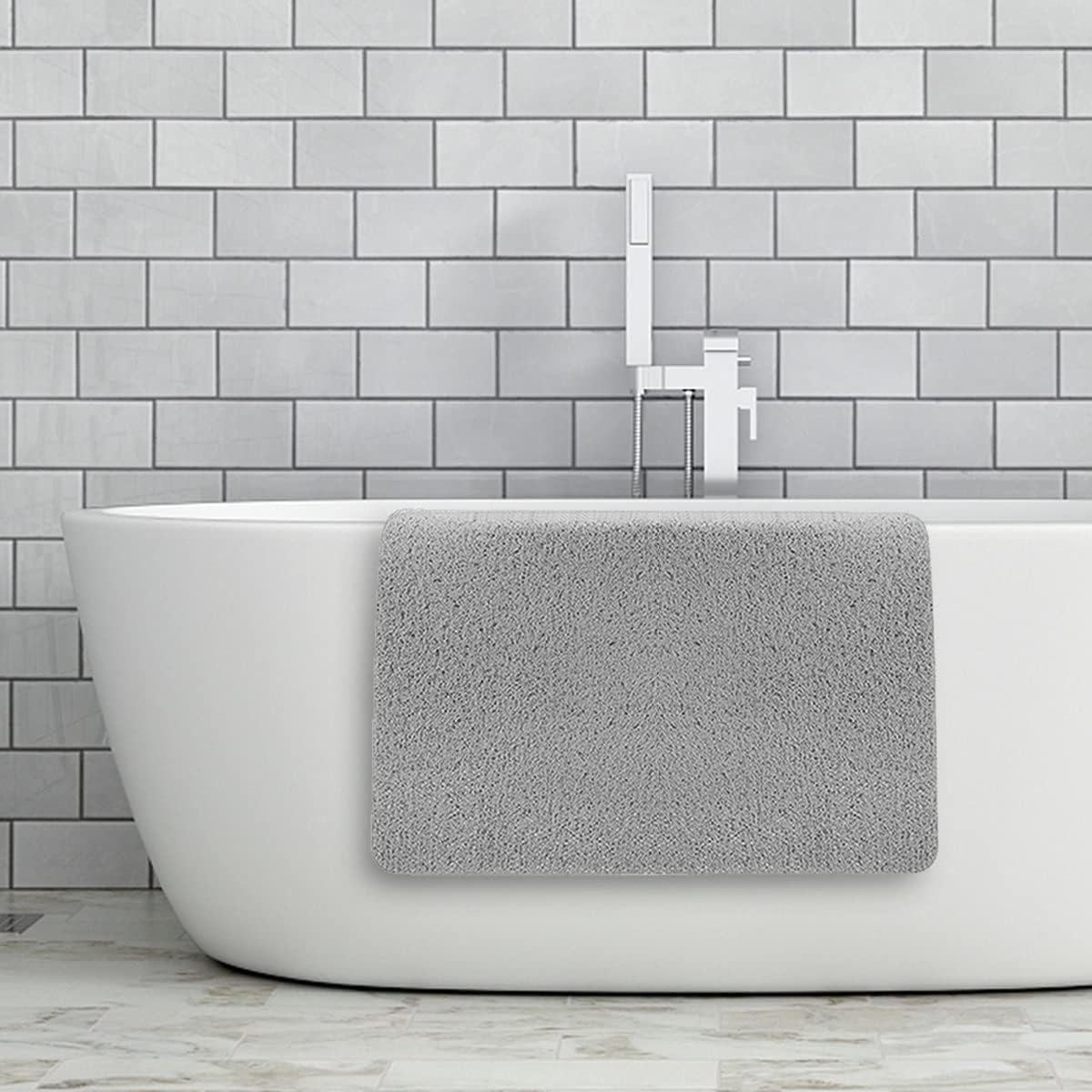 Asvin Soft Textured Bath, Shower, Tub Mat, 24x16 Inch, Phthalate Free, Non Slip Comfort Bathtub Mats with Drain, PVC Loofah Bathroom Mats for Wet Areas, Quick Drying: Home & Kitchen