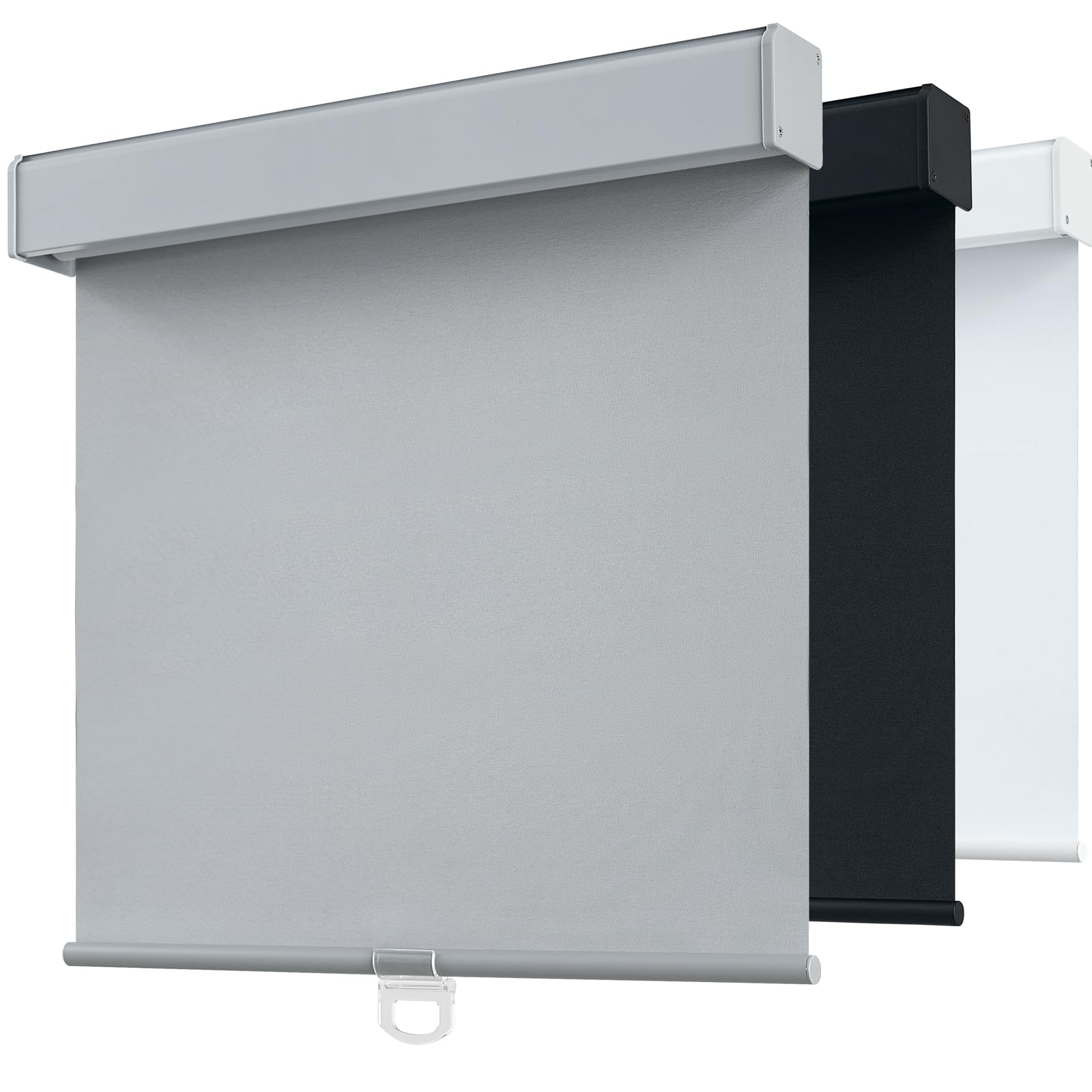 Photo 1 of SHADEMOON Blackout Cordless Roller Shades for Windows,Free-Stop System Blind with Valance,Pull Down Room Darkening Indoor Shades,Thermal Insulated UV Blocking Fabric,Home Office(Grey,74" W x 72" H)