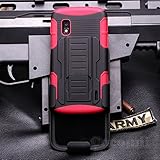 Cocomii Robot Armor LG Nexus 4 Case New [Heavy Duty] Premium Belt Clip Holster Kickstand Shockproof Hard Bumper Shell [Military Defender] Full Body Dual Layer Rugged Cover for LG Nexus 4 (R.Red)