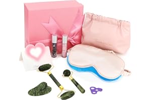 MUOUAKATE Gifts for Teenage Girls, Christmas Skincare Gift Tool Set for Teen Girls Ages 10 11 12 13 14 15 16 18,Tween Girl Gift Basket Stuffers,Daughter,Girlfriend Birthday Gift,Eye Mask,Jade Roller,Gua Sha