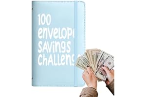 100 Envelope Money Saving Challenge Binder, Expense Budget Binder, Money Saving Wallet with Cash Envelopes, for Home School C