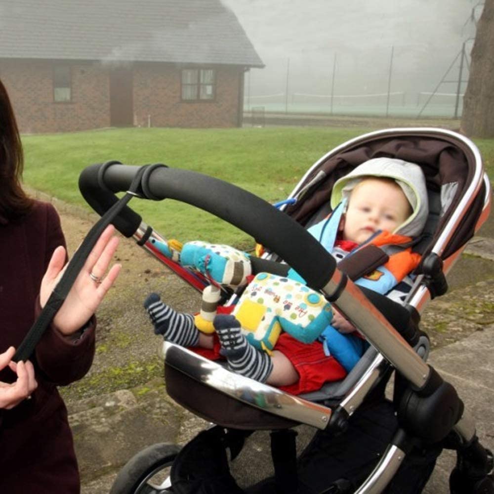 SYOOY 2 Pack Baby Stroller Safety Wrist Strap Adjustable Pram Wheelchair Hand Leash Black Retractable Adjustable Dog Leash Short Rope Safety Belt for Hilly City Street Walking