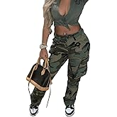 Shiyinvie Womens Casual Camouflage Camo Cargo Long Pants with Pockets