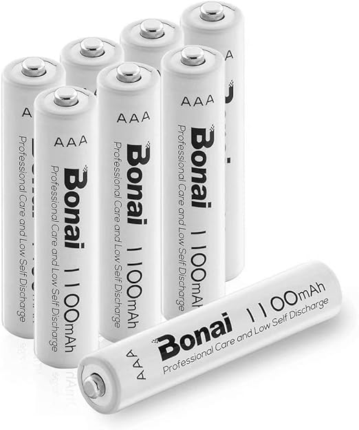 Bonai AAA Batteries Rechargeable 1100mAh 8Pack Rechargeable Batteries