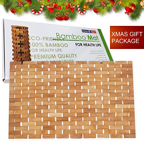 Luxury Roll-Up Bamboo Bath Shower Spa Sauna Mat (23.6 x 16 x 0.2 inches) Medium Home & Kitchen, Bath, Bathroom Accessories, Bathtub Accessories, Bathtub Mats