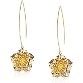 Bohemian Flower Earrings for Women Vintage Alloy Drop Earrings Handmade Style for Party Wedding