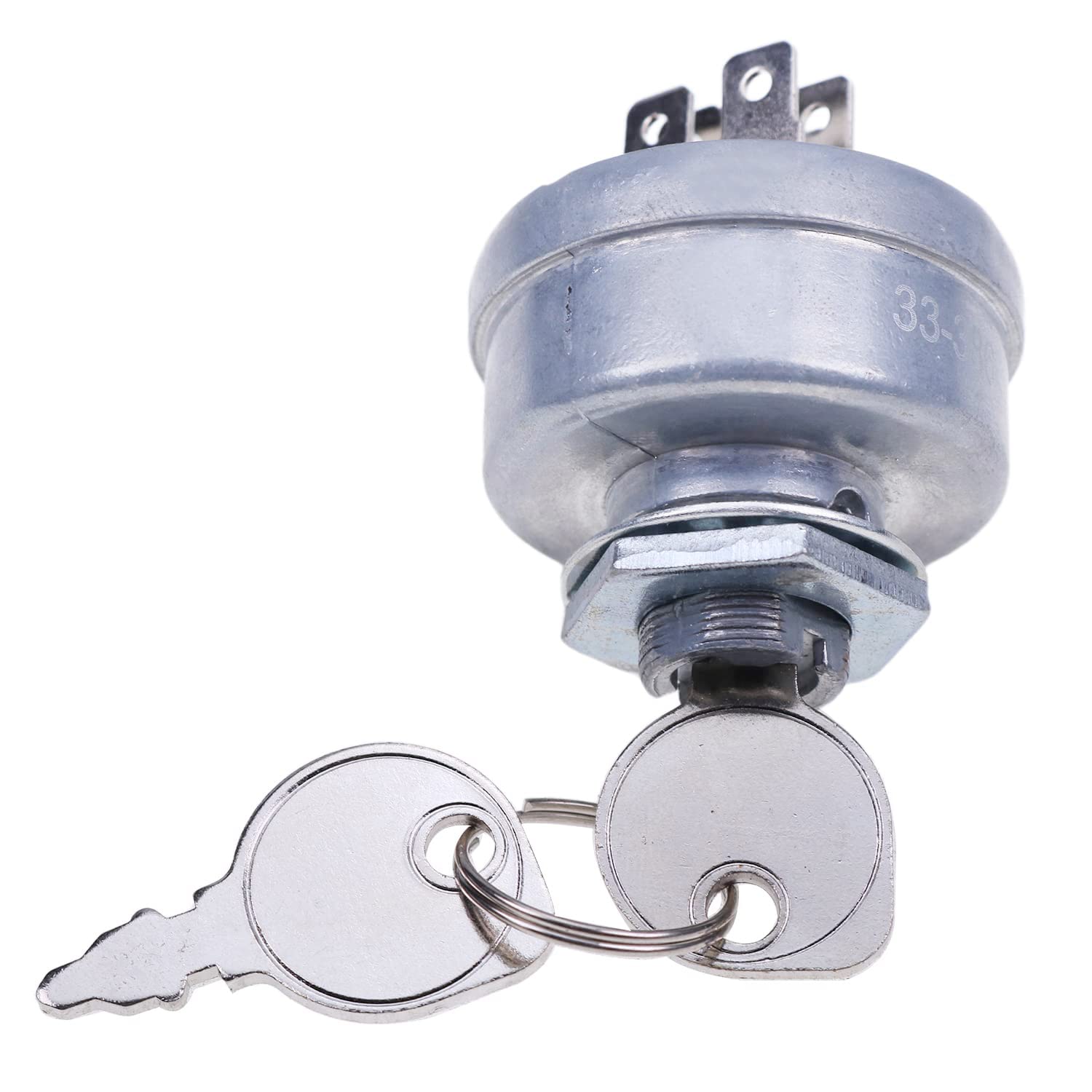 Photo 1 of DVPARTS Starter Ignition Key Switch w/ 2 Keys 092377MA 092377 92377 MU092377 MU092377MA 430-161 33-392 97645 for Murray Oregon Briggs & Stratton 5411H 5412H