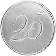 PaperDirect 25th Anniversary Embossed Silver Foil Seals, 32 Count