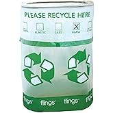 Durable White Pop-Up Flings Bin - 22" x 15" (Pack Of 1) - 13 Gallon Capacity - Ideal For Home, Office &amp; Events Use