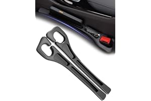 FRETM 2Pcs Car Seat Gap Filler - Joyeloo Dual-Slot Car Seat Gap Organizer, No Drop Seat Guard, Soft Foam Multifunctional Seat Side Gap Filler for Car SUV Truck (Black)
