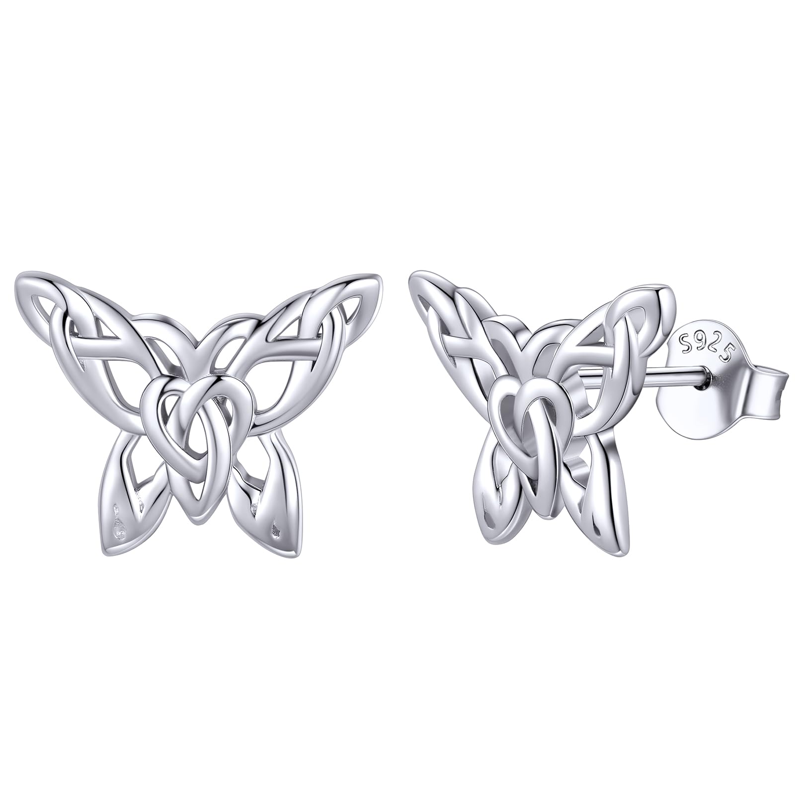 ChicSilver Silver Earrings for Women 925 Silver Butterfly Earring Studs Hypoallergenic Jewellery Small Irish Earrings — image 1