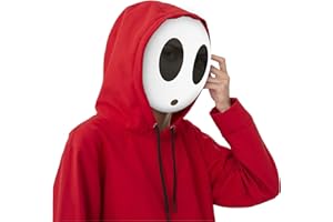 IERKEIE Shy Guy Mask for Halloween, Full Face Cosplay Mask for Kids Adult, White Costume Mask Masquerade Props Accessories for Party Supplies