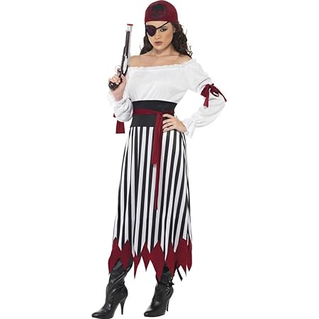 NET TOYS Piratin Kostüm Piratenbraut Kleid L 44/46 Piratenkostüm Damen Piraten Kleid Piratenkleid Piratin Kostümierung