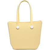 JEN & CO. Vira Versa Tote, Utility, Everyday, Grocery, Beach Bag, Rubber Tote with Interchangeable Straps, Medium Size