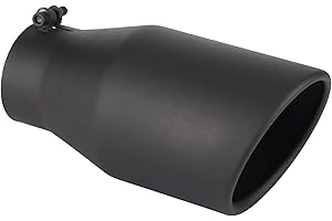 3 Inch Black Exhaust Tip, Richeer Universal 3" Inside Diameter Diesel Exhaust Tailpipe Tip, 3 x 4.5 x 9 Clamp On Design with 