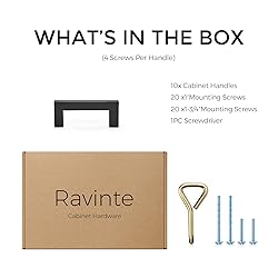 Ravinte 10 Pack Square Bar Kitchen Cabinet Handles