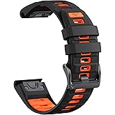 22mm Watch Band for Garmin Fenix 8 47mm/Fenix 7/7 Pro, Epix Pro Gen 2 47mm Quick Fit Silicone Strap Compatible with Fenix 6/6 Pro, Forerunner 965/955/945/745/Garmin Instinct 2 Solar/Instinct 3 45mm