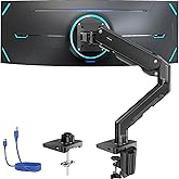 HUANUO Heavy Duty Monitor Arm for 49 inches Screens up to 35 lbs, Aluminum Ultrawide Monitor Mount for Samsung Odyssey G9 Mon