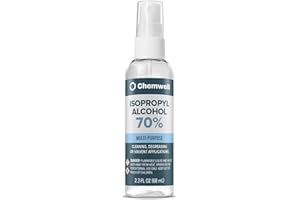 Chemwell 70% Isopropyl Alcohol (2.3 fl oz) - Pump Spray Bottle - Convenient Size for Pocket or Bag - Multipurpose Surface Cleaner