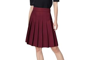 JOAU Womens Pleated Tennis Skirts High Waisted A-line Knee Length Skirt School Uniform Athletic Golf Skirts with Shorts