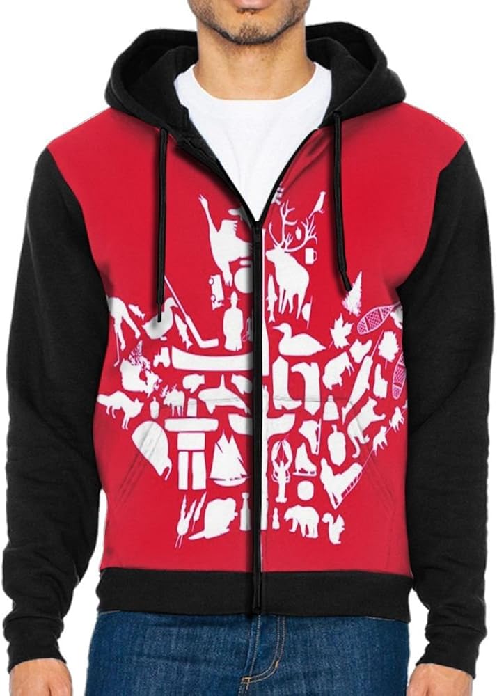 Canada 150 Unique Elements Hoodies For Men Sweater Hooded Sweatshirt Zip Fleece at Amazon Men’s