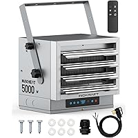 InoKraft 5,000W Electric Garage Heater, Wire: 10 AWG, Plug: NEMA 14-50P, Remote, Ceiling Mount, Digital Thermostat, 240 Volt,