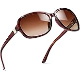 SIPHEW Polarized Sunglasses for Women | Vintage Square Sunglasses w UV400 Protection | Womens Wraparound Shade