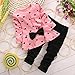 Asherangel Baby Girl Cute 2pcs Set Children Clothes Suit Top and Pants Pink Age(4T)