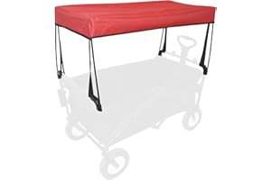 YEEDOIDO Canopy for Wagon Attachment, Awning Shade Cover for Kids Folding Collapsible Beach Utility Grocery Push Pull Wagon Cart Replacement Waterproof Removable Foldable Portable Red