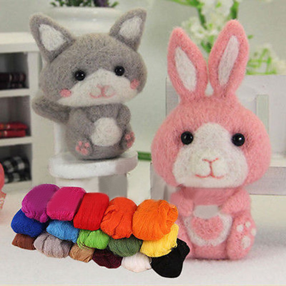 Kit Lana Per Infeltrimento - 10 Colori Da 10g Ciascuno, Per Feltro, Fai Da Te, Artigianato - Foto 6