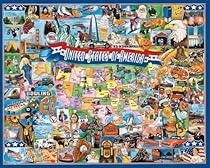 White Mountain Puzzles United States of America - 1000 Piece Jigsaw Puzzle