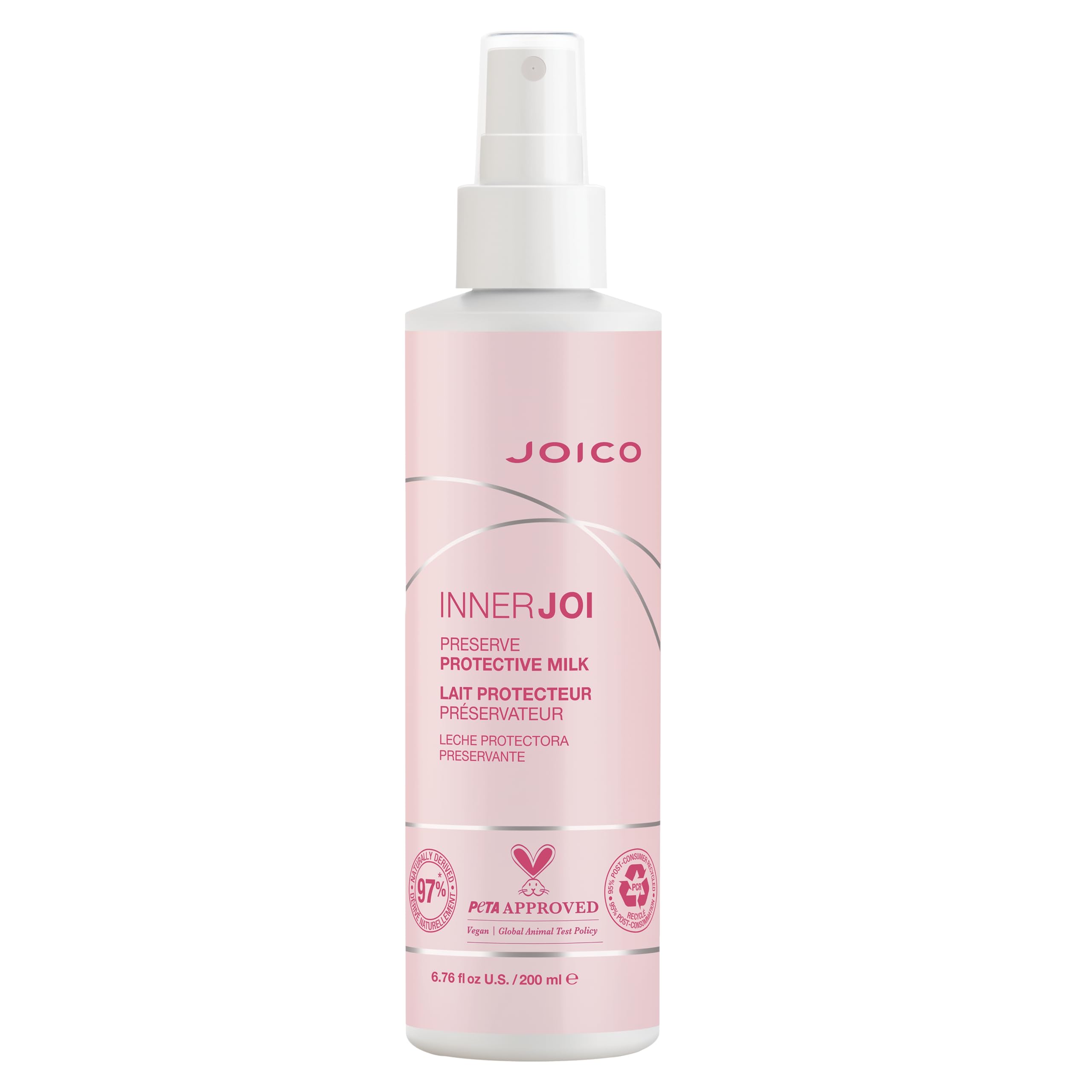 Joico InnerJoi Preserve Protective Milk | For Color-Protection & Shine | Sulfate & Paraben Free | Naturally-Derived Vegan Formula | 6.76 oz