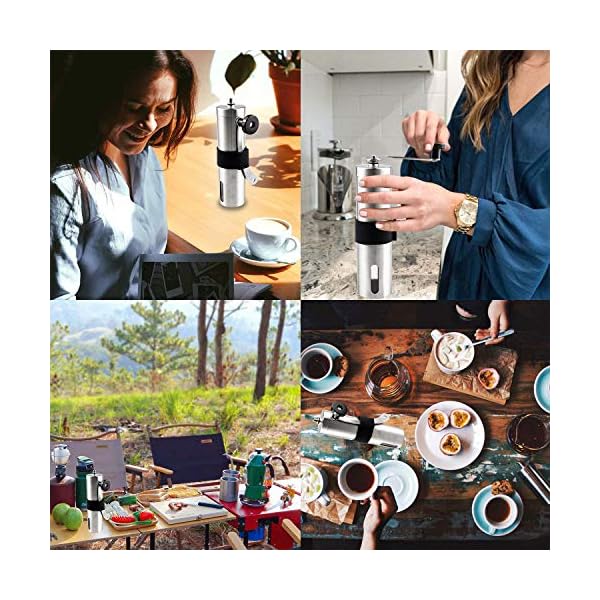 Manuelle Kaffeemühle von Magbea, Hand-Kaffeebohnenmühle aus Keramik, mit verstellbarer Einstellung, tragbare Handkurbel… – Bild 7