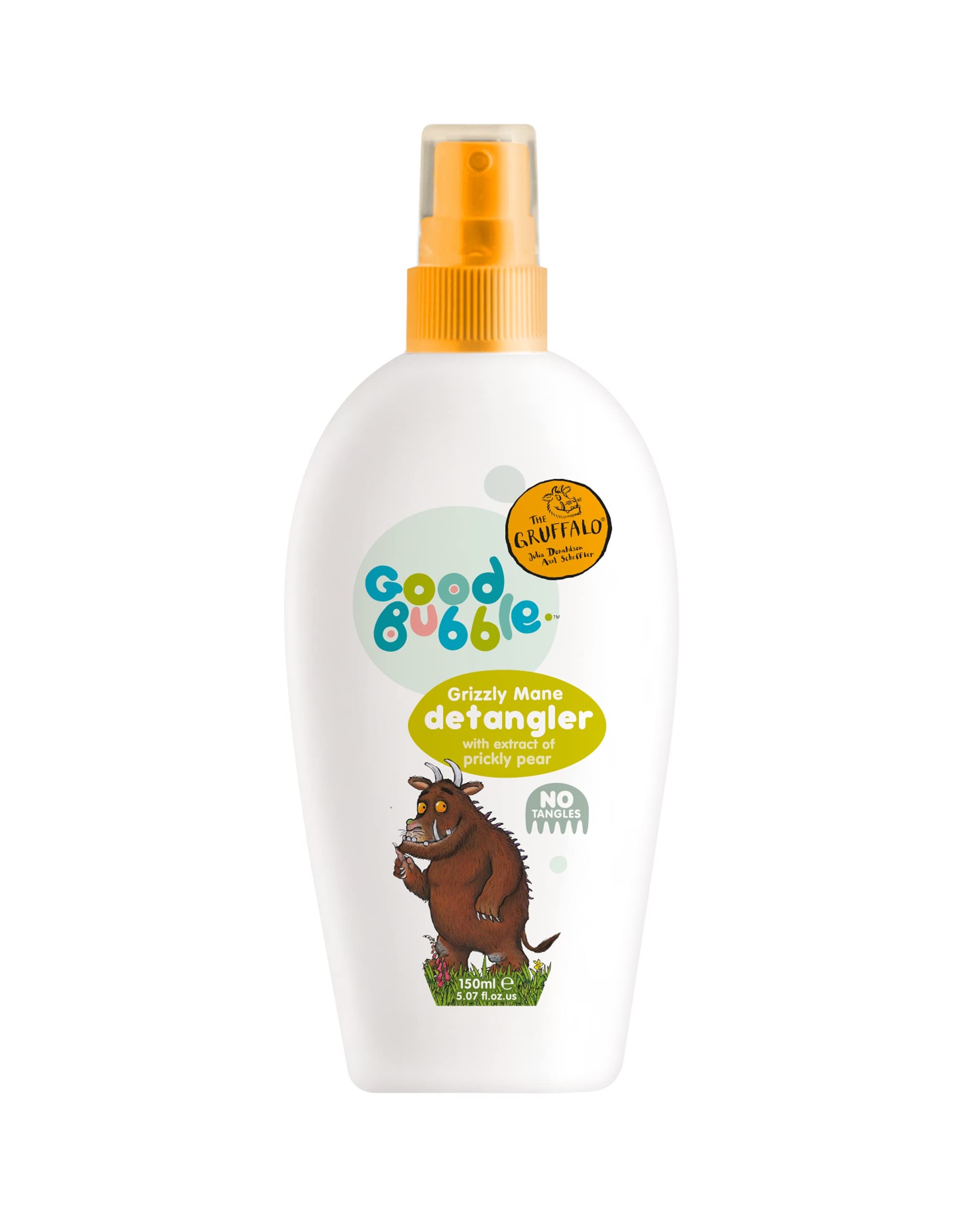 Good Bubble Gruffalo Hair Detangling Spray with Prickly Pear Extract and Tea Tree Oil 150ml - Silicone-Free Hair Detangler for Knots & Tangles - Detangles & Smooths